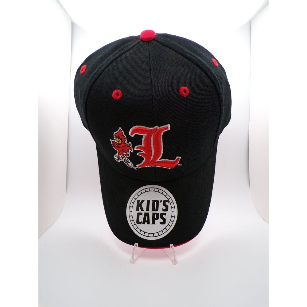 Louisville Boys L Logo Baseball Cap Black Red Kids One Size Official